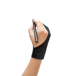 Перчатка для малювання на графічному планшеті ArrT двопала L 20х9 см Чорна (L123456)