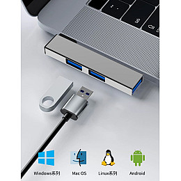 Адаптер Переходник GT Type-C 3.1 на USB 3.0 для MacBook iMac Bodasan Gray (W050726)