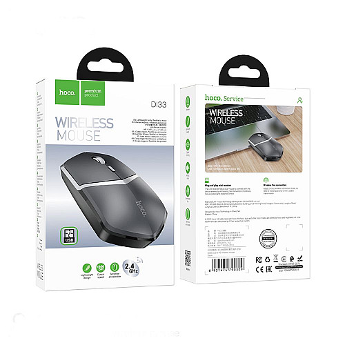 Мишка бездротова Hoco DI33 Cool 2.4G USB 1600dpi Чорний