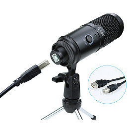 Конденсаторний мікрофон Manchez U18 зі штативом USB Black