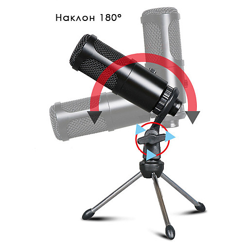Конденсаторный микрофон Manchez U18 со штативом USB Black