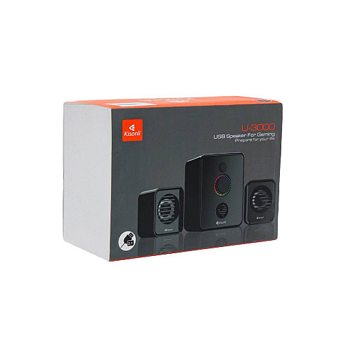 Компьютерная акустика Kisonli U-3000 2.1 RGB LED AUX /USB Черный