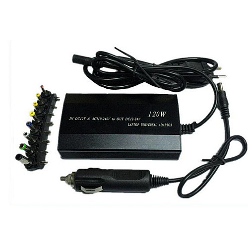 Универсальное зарядное автомобильное устройство для ноутбука RIAS 120W 12V+220V 8в1