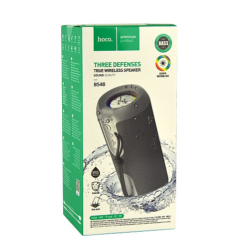 Портативная беспроводная колонка Hoco BS48 Artistic IPX5 BT v5.1 1200мАч Grey