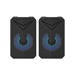 Компьютерные колонки Aoas E-005 с RGB подсветкой USB 2.0 2x3W Black