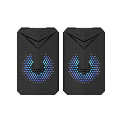 Комп'ютерні колонки Aoas E-005 з RGB підсвіткою USB 2.0 2x3W Чорні