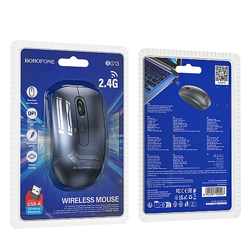Бездротова оптична мишка Borofone BG13 USB 2.4GHz DPI 800-1600 Чорний