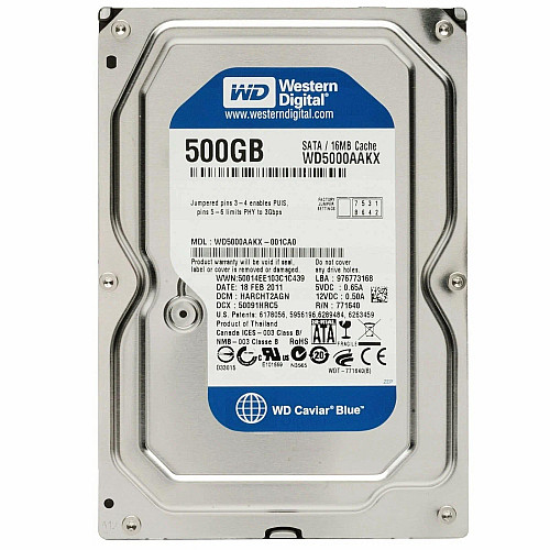 Жорсткий диск Western Digital Blue 500GB 7200rpm 16MB 3.5 SATA III (WD5000AAKX) Відновлений