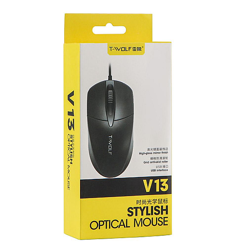Провідна мишка T-Wolf V13 1.5G 1000 DPI Чорна