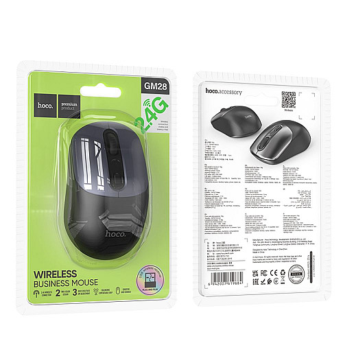 Беспроводная оптическая мышка Hoco GM28 2.4GHz 800-1600 DPI Black