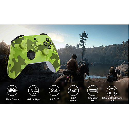 Беспроводной геймпад No Brand Xbox One S Wireless Controller Салатовый камуфляж (59211)