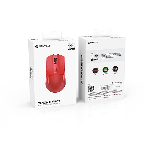 Бездротова ігрова мишка Fantech WGC2 Venom II Vibe 2.4GHz 300mAh 30IPS Червона