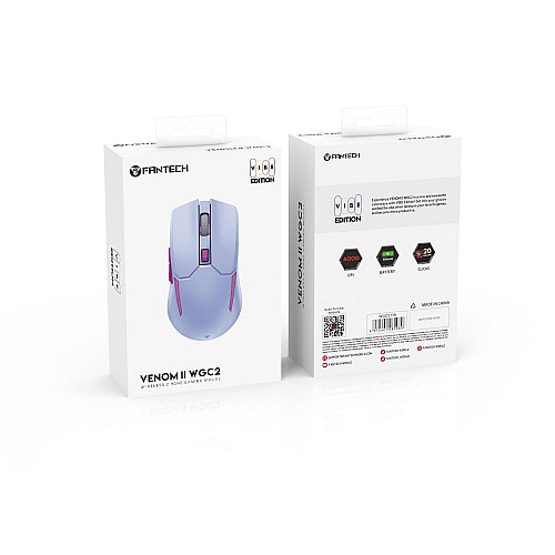 Безпровідна ігрова мишка Fantech WGC2 Venom II Vibe 2.4GHz 300mAh 30IPS Фіолетова