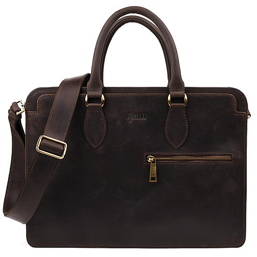 Кожаний діловий портфель RC-4864-4lx Tarwa 28 × 39 × 8 см коричневий