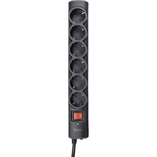 Сетевой фильтр 1.8 м Trust Surge Guard 6XSchuko на 6 розеток Black