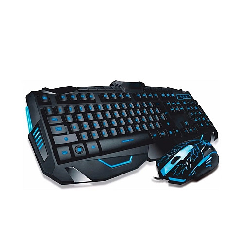 Ігровий набір провідна клавіатура з підсвіткою Молнії та миша KeyBoard ATLANFA V100L