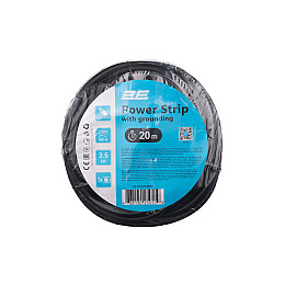 Удлинювач мережевий з заземленням 2E PC315M20 20 м чорний