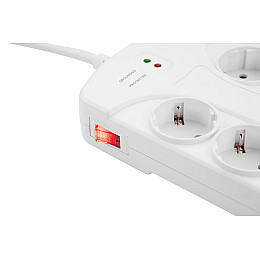 Сетевий фільтр подовжувач з USB 2E 8XSchuko 4 USB-A на 8 розеток 3 м білий