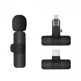 Мікрофон бездротовий петличний Borofone K8 Type-C Black (16670-hbr)