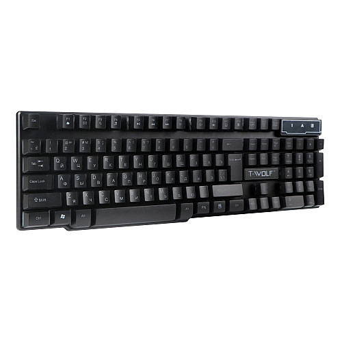 Ігрова комп'ютерна клавіатура T-Wolf T20 RGB LED Black