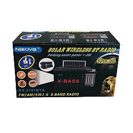 Радіоприймач акумуляторний з ліхтариком та сонячною панеллю SOLAR Bluetooth Golon RX-2191BTS