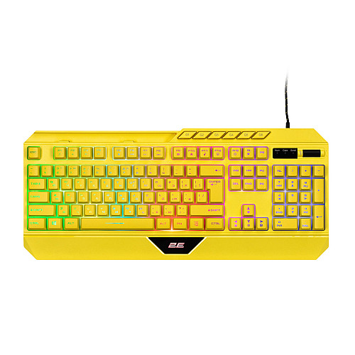 Провідна ігрова клавіатура 2E Gaming KG315 USB-A EN/RU RGB Жовтий