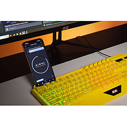 Провідна ігрова клавіатура 2E Gaming KG315 USB-A EN/RU RGB Жовтий