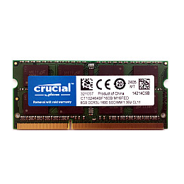 Оперативная память Crucial SODIMM DDR3L 8Gb 1600MHz PC3L-12800 1.35v (CT102464BF160B.M16FED)