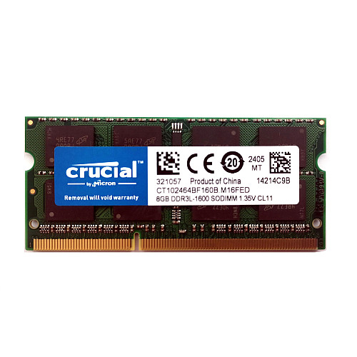Оперативная память Crucial SODIMM DDR3L 8Gb 1600MHz PC3L-12800 1.35v (CT102464BF160B.M16FED)