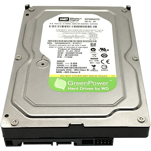 Жесткий диск для компьютера Western Digital 500GB 16MB 5400 об/м 3.5 SATA II Ref (WD5000AVCS)