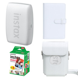 Подарочный набор фотопринтер Fujifilm Instax Mini Link 3/Фотобумага 20 шт/Чехол/Фотоальбом на 108 фото Белый