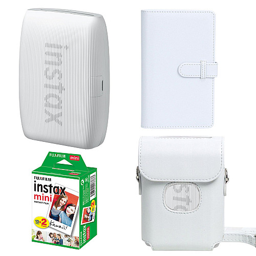 Подарочный набор фотопринтер Fujifilm Instax Mini Link 3/Фотобумага 20 шт/Чехол/Фотоальбом на 108 фото Белый