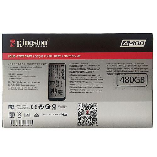 SSD диск Kingston SSDNow A400 480GB 2.5" SATAIII 3D V-NAND (SA400S37/480G)