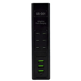 Адаптер UKC US-D01 28W 3USB 5.6A 110-265V Черный