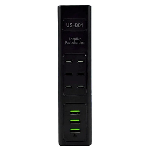 Адаптер UKC US-D01 28W 3USB 5.6A 110-265V Черный