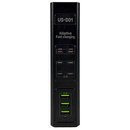 Адаптер UKC US-D01 50W 3USB 110-265V Черный
