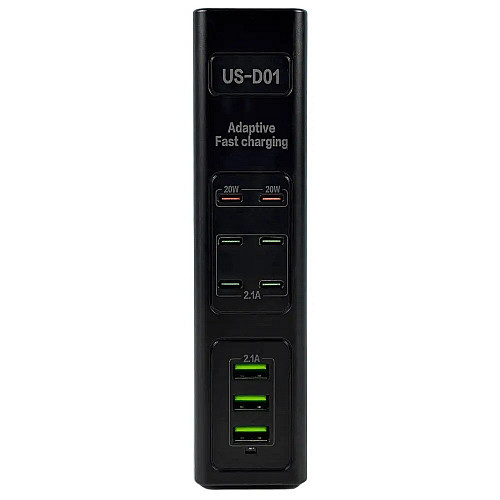 Адаптер UKC US-D01 50W 3USB 110-265V Черный