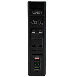Адаптер UKC US-D01 85W 3USB 110-265V Черный