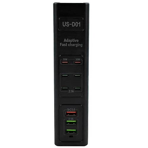 Адаптер UKC US-D01 85W 3USB 110-265V Черный