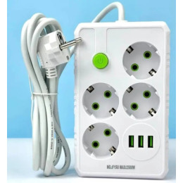 Удлинитель UA Power 2 м 4 розетки 3 USB F15U Белый