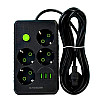 Удлинитель мережевий UA Power 4 м 4 розетки 3 USB F15U Чорний