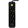 Удлинювач No Brand F43U USB 4 м 3 розетки чорний