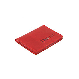 Мини обложка для документов ID паспорта DNK Leather DNK mini okno H col.H Красный