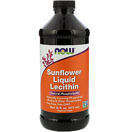 Подсолнечний Лецитин, Sunflower Liquid Lecithin, Now Foods, 473 мл.