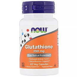 Глутатион, Glutathione, Now Foods, 250 мг, 60 вегетарианских капсул