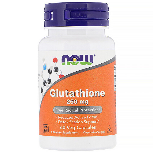 Глутатион, Glutathione, Now Foods, 250 мг, 60 вегетарианских капсул