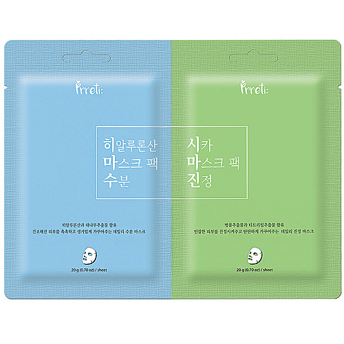 Набір масок для обличчя Prreti Dual Mask Pack #Cica + #Hyalulonic Acid 20 г*2 (8809541198915)