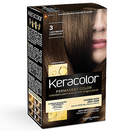 Стойкая краска КераКолор № 3 Светлый Шатен Eugene Рerma Keracolor 115 мл (000013892)