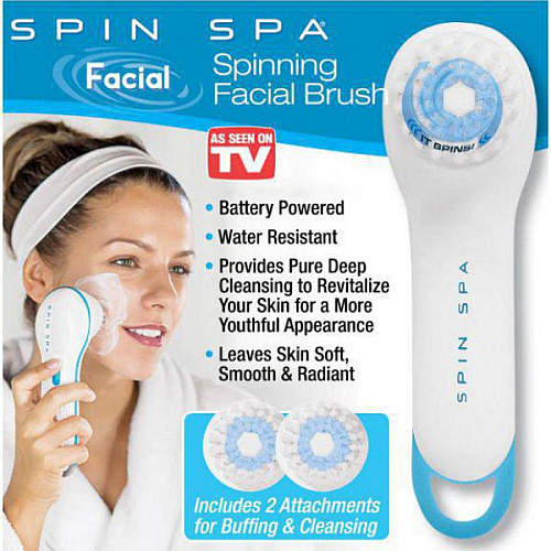 Щетка массажная для чистки лица и тела Magic Spin Spa Face Body White Original (pst01387)