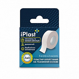 Пластырь хирургический тканевая основа iPlast 5 м х 2 см Белый